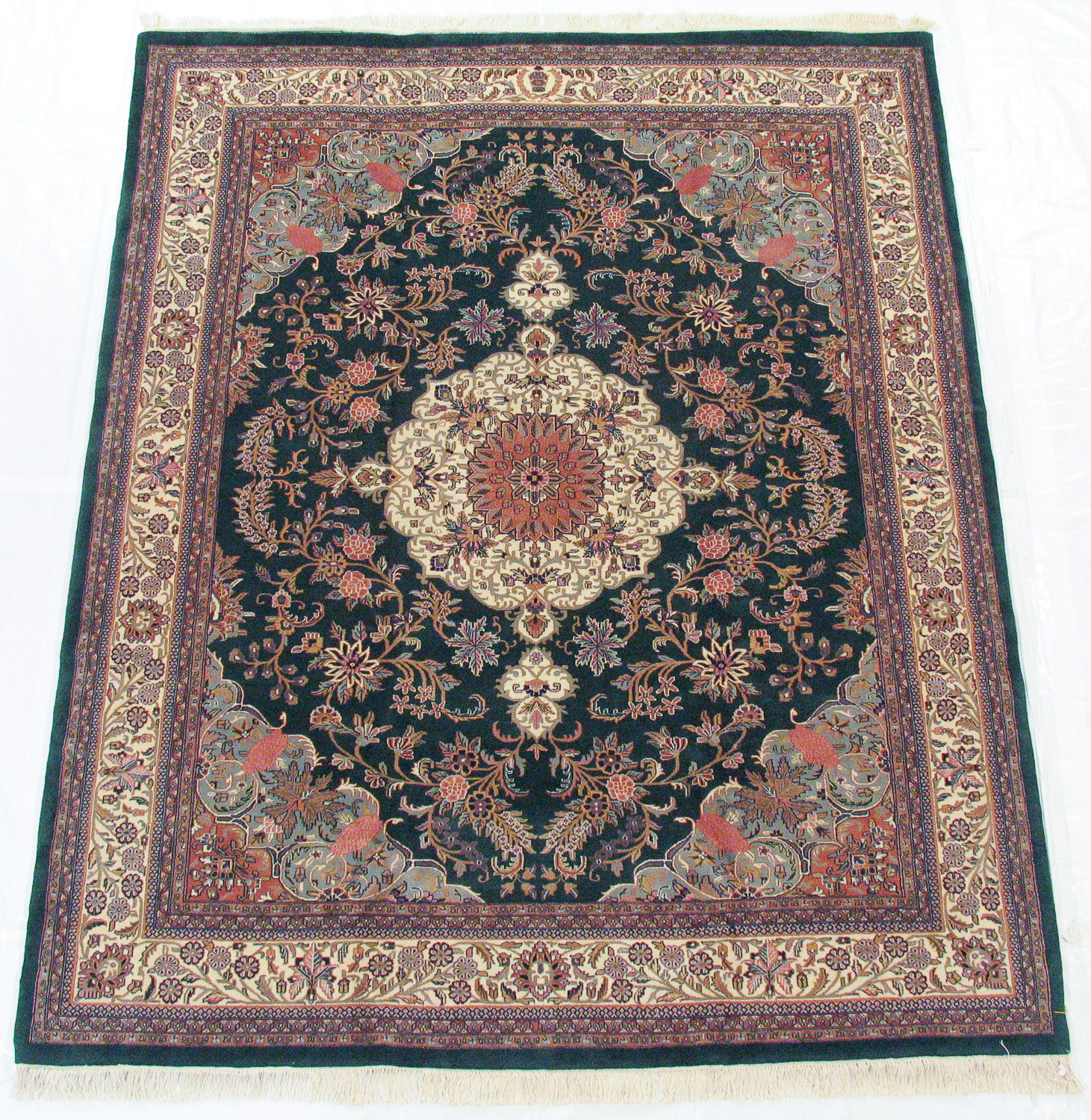 RRA 8x10 Indo Persian Kashan Design Emerald Green Rug 31223