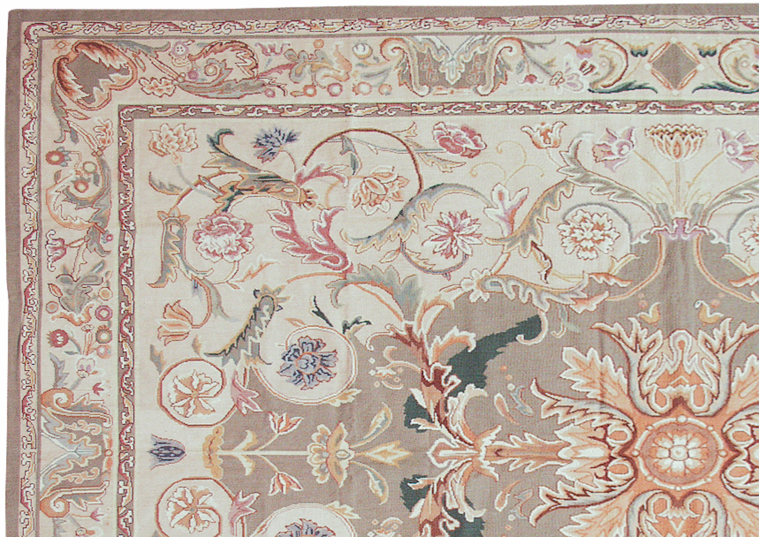 RRA 8x10 Fine Needlepoint European Floral Medallion Design Ivory Rug 13930 eBay