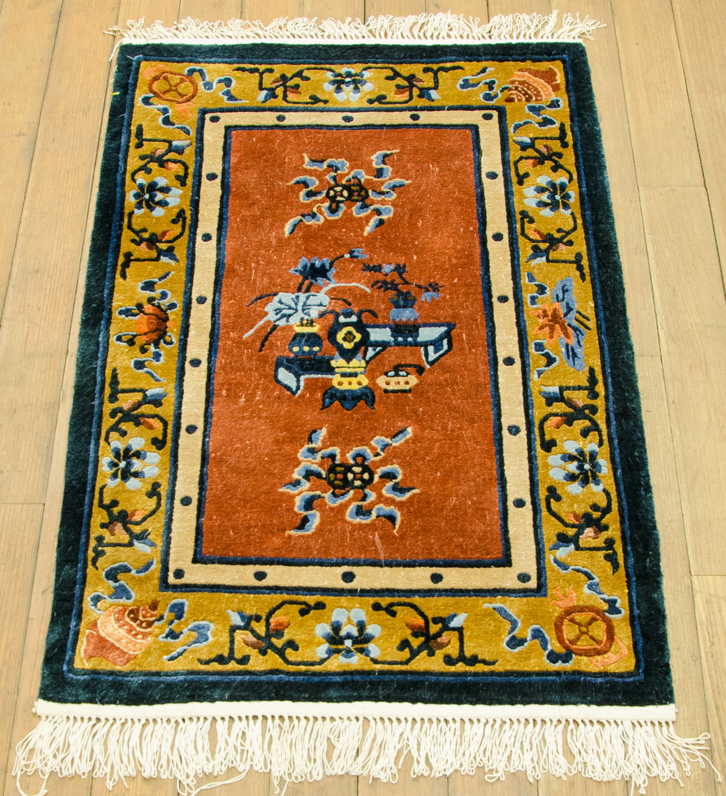 RRA 2x3 Chinese Peking Copper Gold Silk Rug 027533 eBay