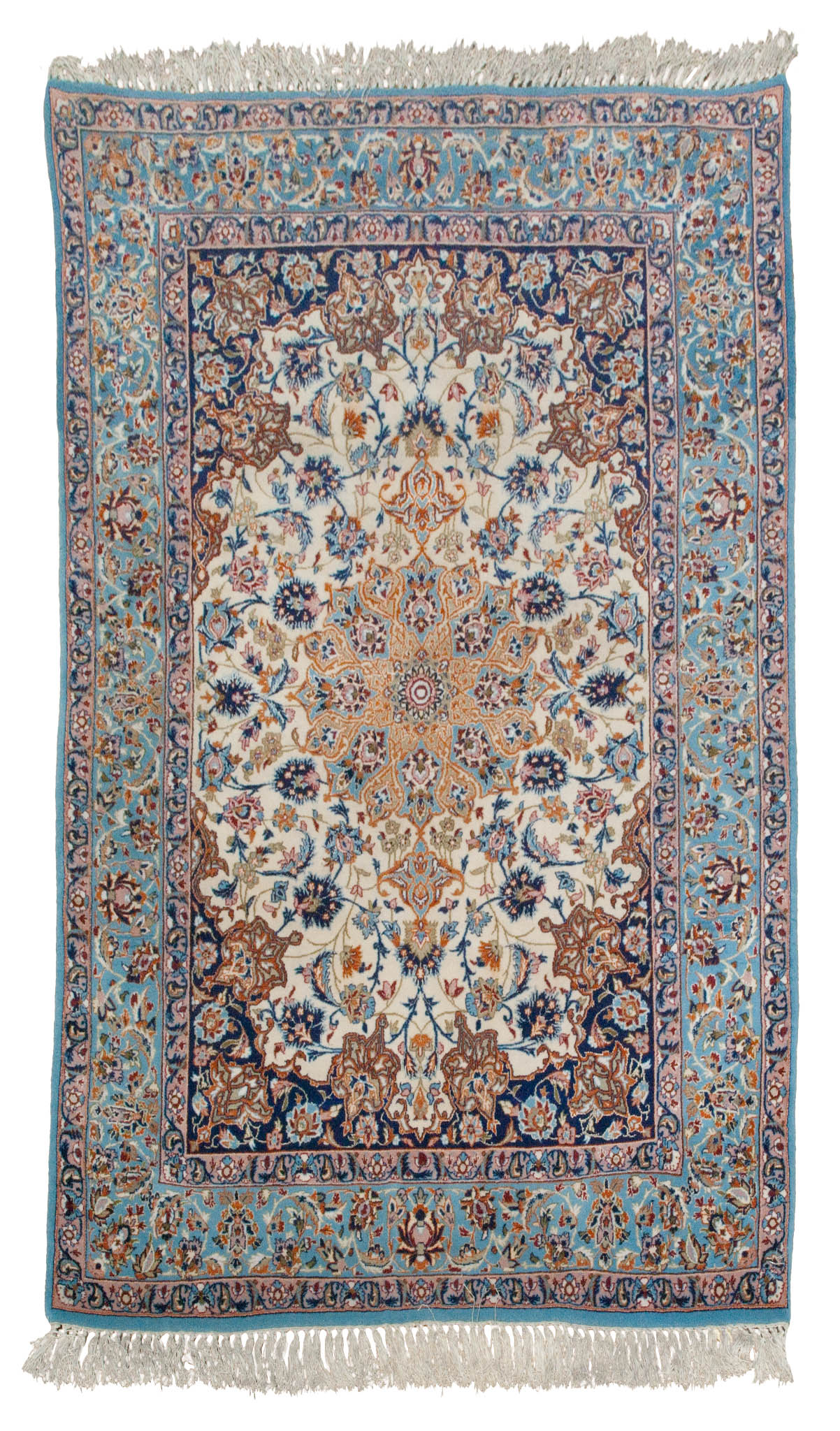 Vintage SKY BLUE Isfahan Persian Rug Very fine Weave eBay