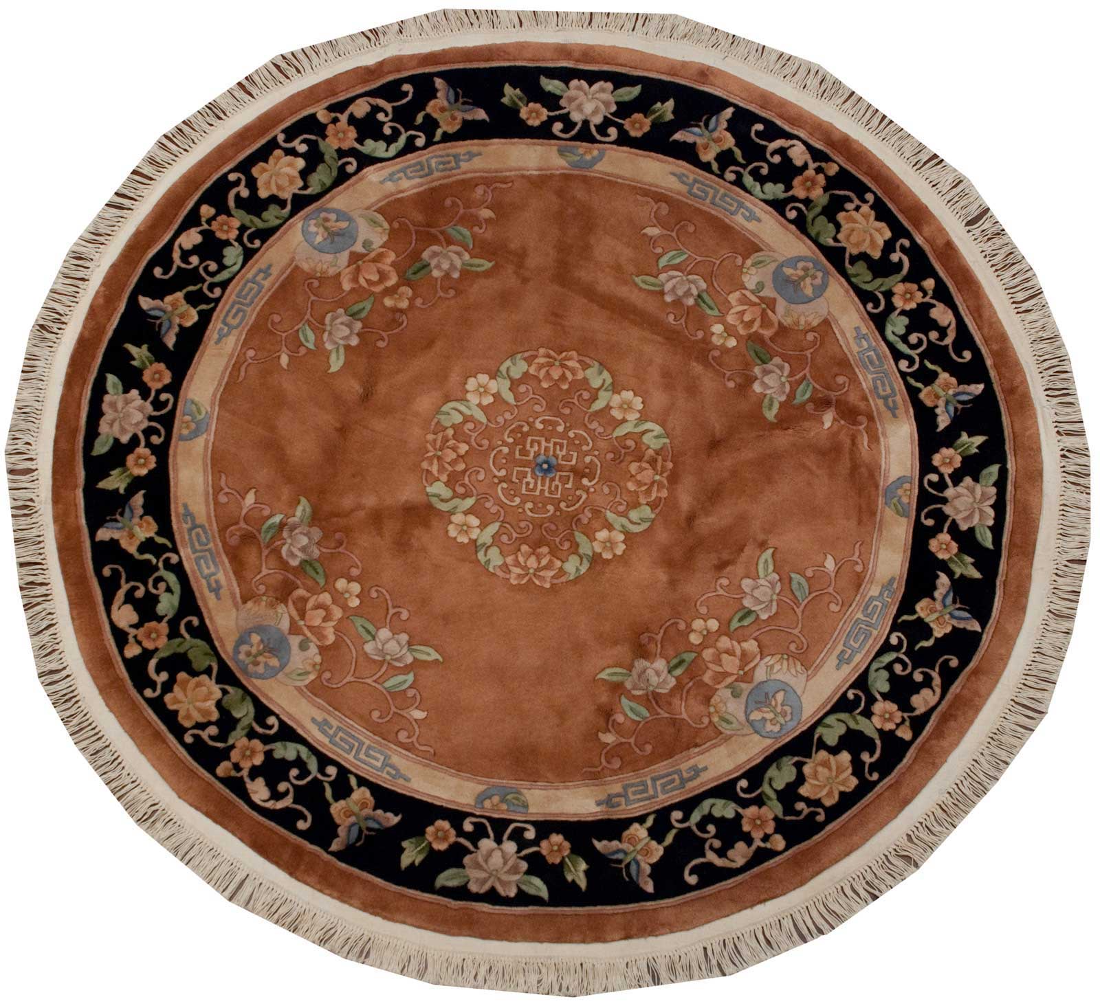 RRA 7x7 Chinese Peking Design Rust Red/Black Rug 019007 eBay